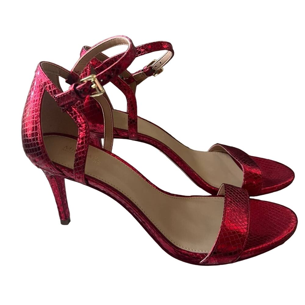 Michael Kors Red Leather High Heels Women’s 8 NEW